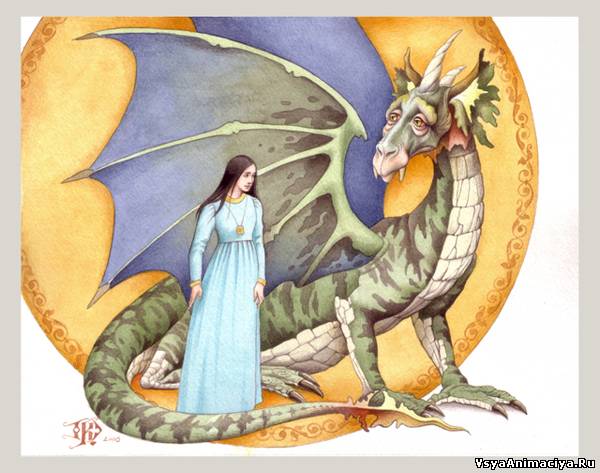 Дракон и девушка Картинки с кодами для дневников и блогов