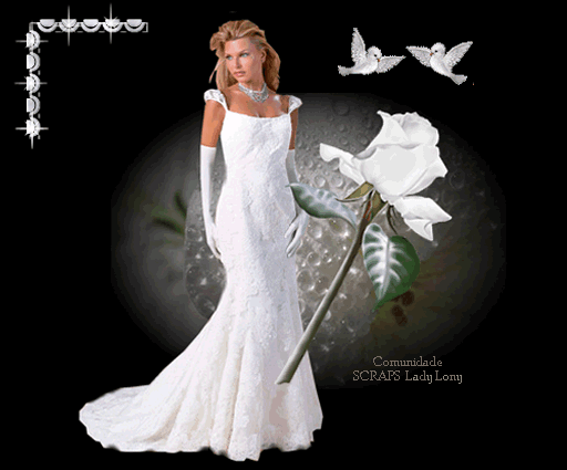 Невеста в белом платье и белая роза